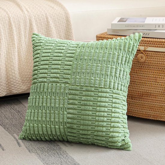 Unyqoos® Set van 2 sierlijke corduroy kussenslopen met streeppatroon voor diverse interieurstijlen