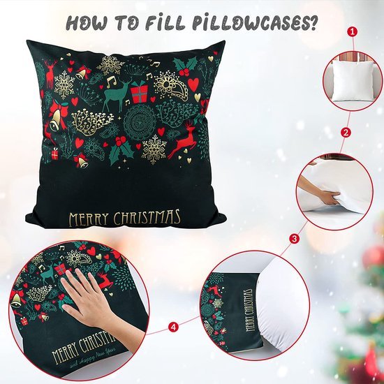 550x550-40854.jpg Unyqoos® Set van vier linnen kussenovertrekken met kerstmotieven voor feestelijke sfeer