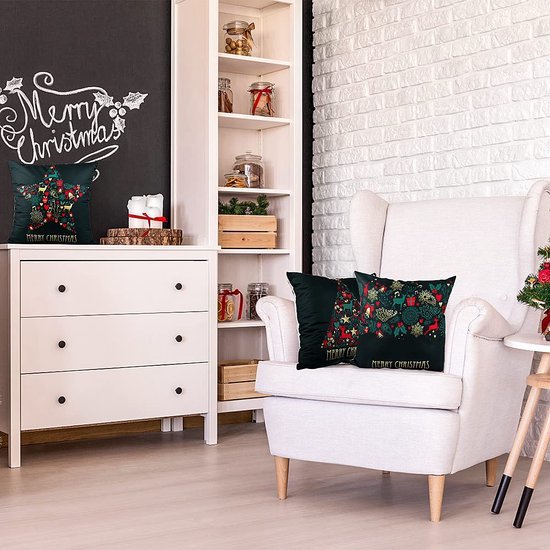 550x550-40857.jpg Unyqoos® Set van vier linnen kussenovertrekken met kerstmotieven voor feestelijke sfeer