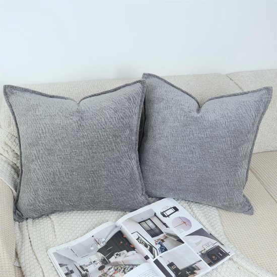 Unyqoos® Set van 2 stijlvolle chenille kussenslopen voor moderne woondecoratie