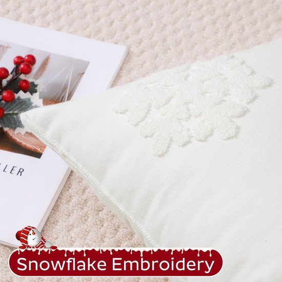Unyqoos® Set van 2 decoratieve kussenslopen met winterse sneeuwvlok voor huisdecoratie