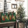 Unyqoos® Set van 2 decoratieve kerstkussenhoezen van linnen voor binnen en buiten