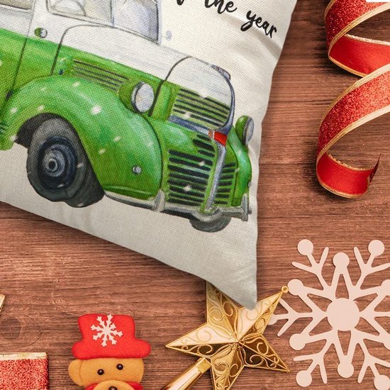 Unyqoos® Set van 4 waterdichte kussenhoezen met kerstmotieven voor binnen en buiten