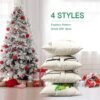 Unyqoos® Set van 4 waterdichte kussenhoezen met kerstmotieven voor binnen en buiten