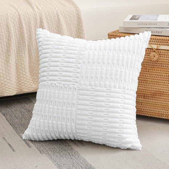 550x550-40934.jpg Unyqoos® Set van 2 zachte corduroy kussenslopen met gestreept patroon voor diverse interieurstijlen