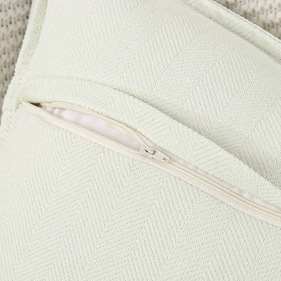 Unyqoos® Set van twee stijlvolle witte chenille kussenhoezen met franjes voor bank en slaapkamer