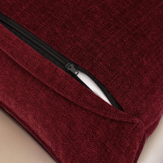 Unyqoos® Set van twee luxueuze chenille kussenhoezen in kastanjebruin voor stijlvolle woondecoratie