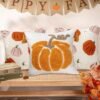 Unyqoos® Set van twee decoratieve kussenslopen met pompoenmotief voor herfst en Halloween