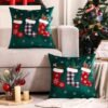 Unyqoos® Set van 2 decoratieve kerstkussenslopen met borduursels voor feestelijke sfeer