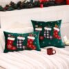 Unyqoos® Set van 2 decoratieve kerstkussenslopen met borduursels voor feestelijke sfeer