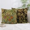 Unyqoos® Set van 4 linnen kussenslopen met bloemen en vogels in boho vintage stijl