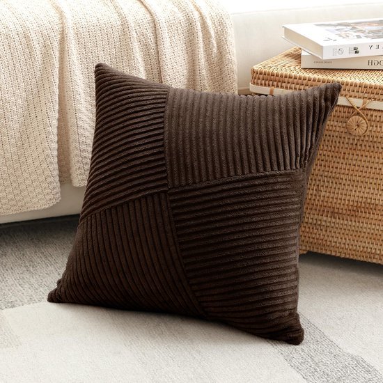 550x550-40998.jpg Unyqoos® Set van 2 Corduroy Kussenhoezen met Gestreept Patroon voor Sierkussens