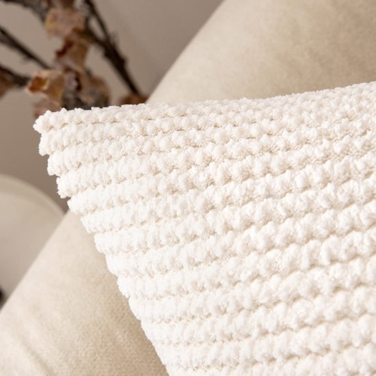 Unyqoos® Set van 2 Luxe Corduroy Kussenslopen voor Bank en Woonkamer, Crème wit, 40 x 60 cm