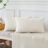 Unyqoos® Set van twee decoratieve corduroy kussenhoezen voor bank en woonkamer