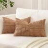 Unyqoos® Set van 2 decoratieve corduroy kussenslopen met boho strepenpatroon voor woonkamer