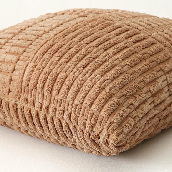 Unyqoos® Set van 2 decoratieve corduroy kussenslopen met boho strepenpatroon voor woonkamer