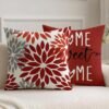 Unyqoos® Set van 2 decoratieve kussenslopen met dahlia-ontwerp voor binnen en buiten