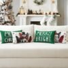 550x550-41085.jpg Unyqoos® Set van vier decoratieve kerst kussenslopen met sneeuwpop en kerstman motief