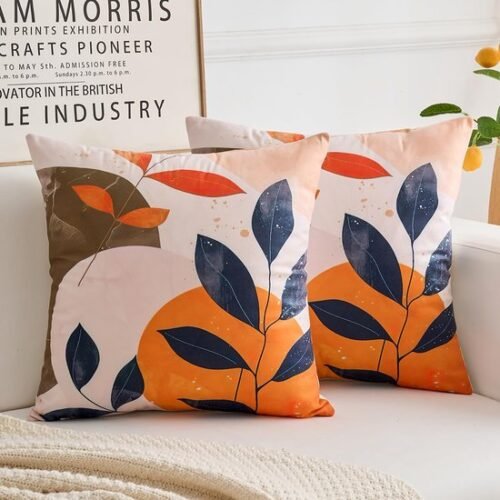 550x550-41087.jpg Unyqoos® Kussenhoezen Set van 2 Boho Stijl Abstracte Bladeren 45x45 cm voor Bank en Slaapkamer