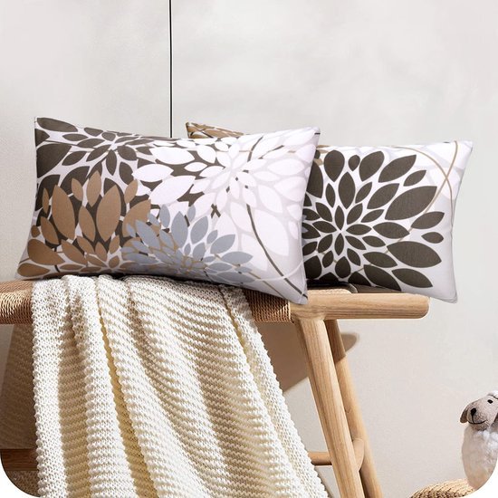 Unyqoos® Decoratieve kussenhoezen met geometrisch bloemenpatroon voor binnen en buiten