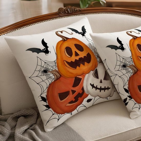 Unyqoos® Set van twee fluwelen kussenhoezen met herfstmotief voor huisdecoratie
