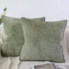 Unyqoos® Set van 2 groene chenille kussenslopen voor luxe en sfeervolle decoratie