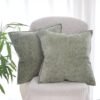 Unyqoos® Set van 2 groene chenille kussenslopen voor luxe en sfeervolle decoratie