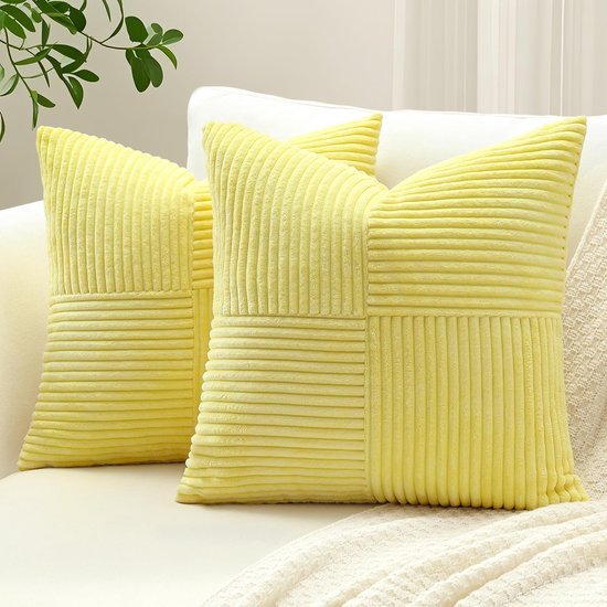 Unyqoos® Zachte Corduroy Kussenslopen Set met Uniek Gestreept Patroon voor Diverse Interieurs