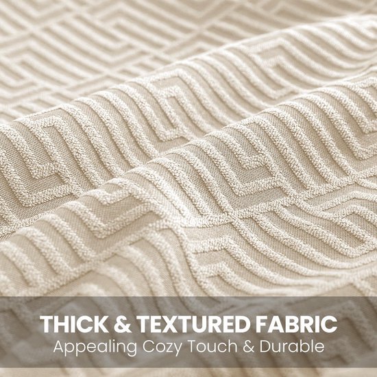 Unyqoos® Set van twee decoratieve kussenhoezen met geometrisch design in lichtbeige tint