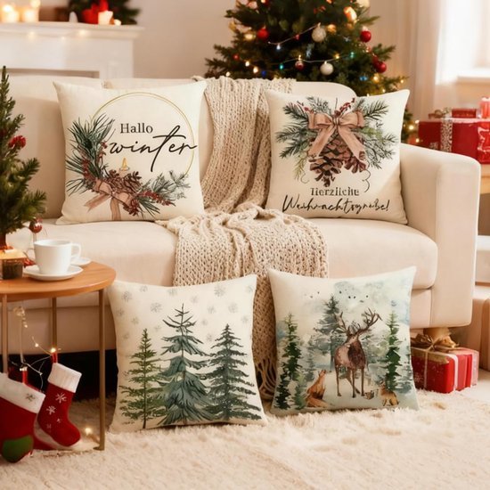 550x550-41193.jpg Unyqoos® Set van 4 decoratieve kussenslopen voor feestelijke kerstsfeer in huis