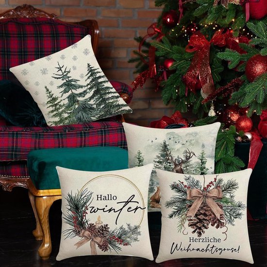 550x550-41195.jpg Unyqoos® Set van 4 decoratieve kussenslopen voor feestelijke kerstsfeer in huis