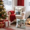 Unyqoos® Set van vier decoratieve kerstkussenhoezen voor sfeervolle woonruimtes