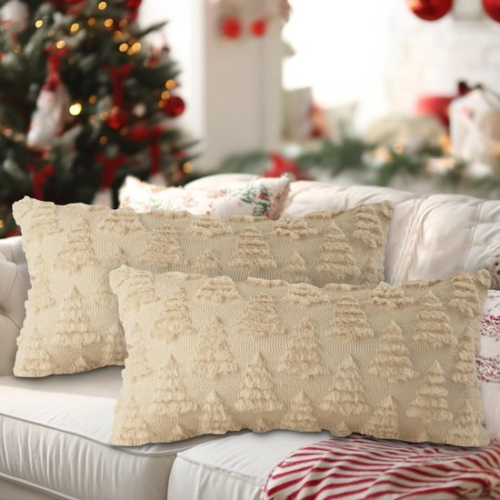 550x550-41252.jpg Unyqoos® Set van 2 decoratieve kerst kussenhoezen met winterse boomprint