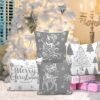Unyqoos® Set van 4 decoratieve kussenhoezen met kerstmotieven voor feestelijke sfeer