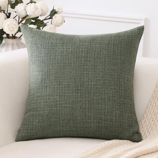 Unyqoos® Stijlvolle linnen kussenhoes in grijsgroen voor moderne interieurdecoratie