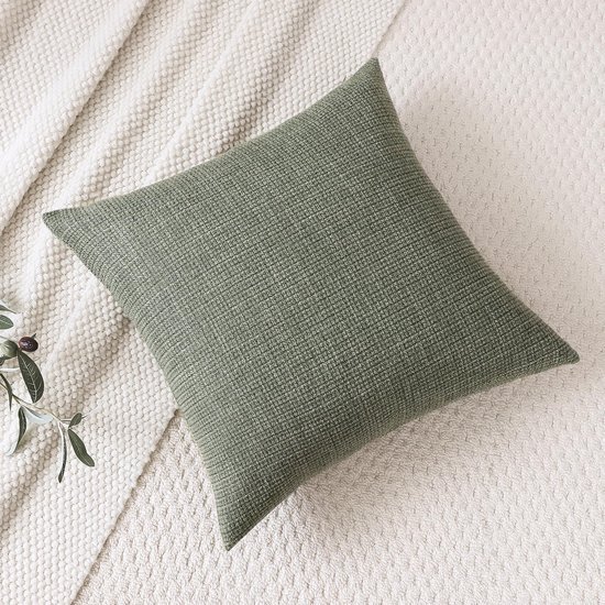 Unyqoos® Stijlvolle linnen kussenhoes in grijsgroen voor moderne interieurdecoratie