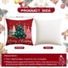 Unyqoos® Set van 4 decoratieve kerstkussenhoezen met winterse ontwerpen in rood
