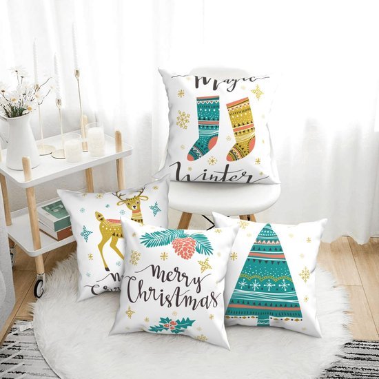 Unyqoos® Sfeervolle kussenhoes voor woonkamer en slaapkamer in kerstthema