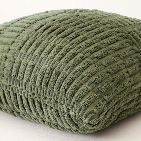 Unyqoos® Set van 2 decoratieve kussenslopen in zacht corduroy met gestreept patroon