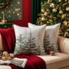 Unyqoos® Set van 2 decoratieve kerstkussenhoezen voor bank en interieurdecoratie