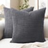 Unyqoos® Set van 2 zachte kussenhoezen in donkergrijs corduroy voor huisdecoratie