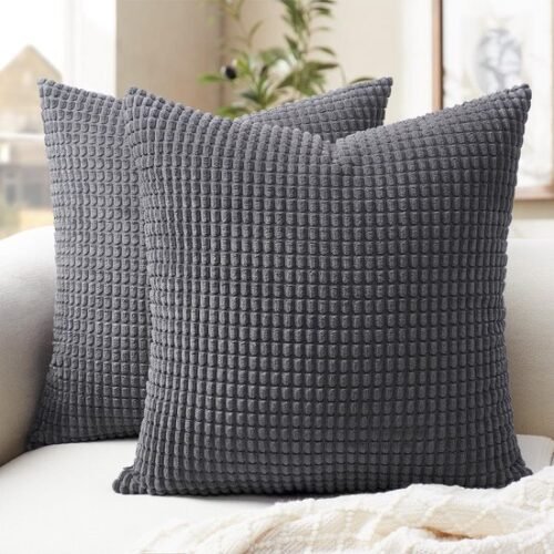 550x550-41378.jpg Unyqoos® Set van 2 zachte kussenhoezen in donkergrijs corduroy voor huisdecoratie