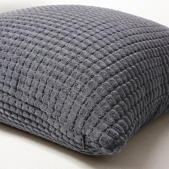 Unyqoos® Set van 2 zachte kussenhoezen in donkergrijs corduroy voor huisdecoratie