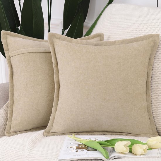 Unyqoos® Zachte chenille kussenhoezen met franjes voor een stijlvolle woonkamer