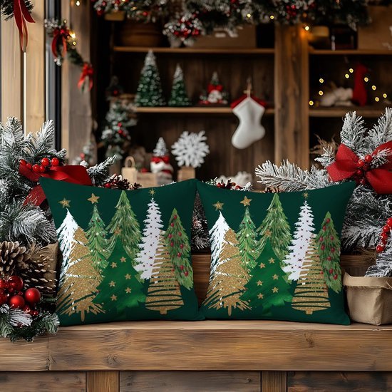550x550-41417.jpg Unyqoos® Set van 2 decoratieve kerstkussenhoezen met boerderijthema voor feestelijke sfeer