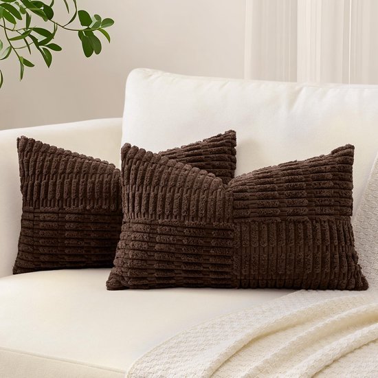 550x550-41435.jpg Unyqoos® Set van 2 zachte corduroy kussenslopen met gestreept design voor woondecoratie