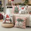 550x550-41441.jpg Unyqoos® Set van 4 decoratieve kerstkussenhoezen met sneeuwpopontwerp voor huisdecoratie