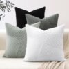 550x550-41444.jpg Unyqoos® Set van 4 Zwarte en Witte Gestreepte Corduroy Kussenslopen voor Woonkamer Decoratie
