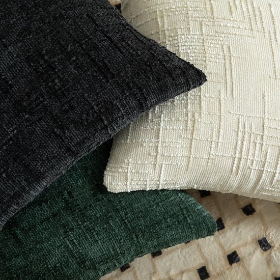 Unyqoos® Set van twee luxe chenille kussenhoezen met elegant design voor huisdecoratie