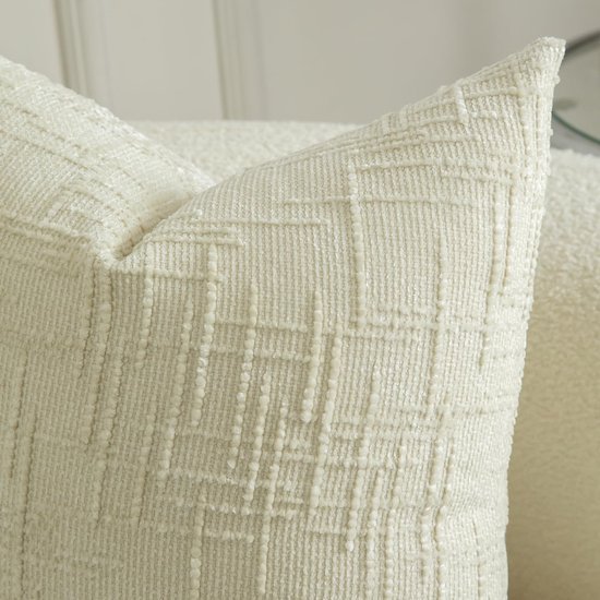 Unyqoos® Set van twee luxe chenille kussenhoezen met elegant design voor huisdecoratie